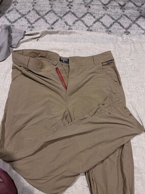 Simms Men's Adjustable ultra light Khaki fishing / hiking Pants